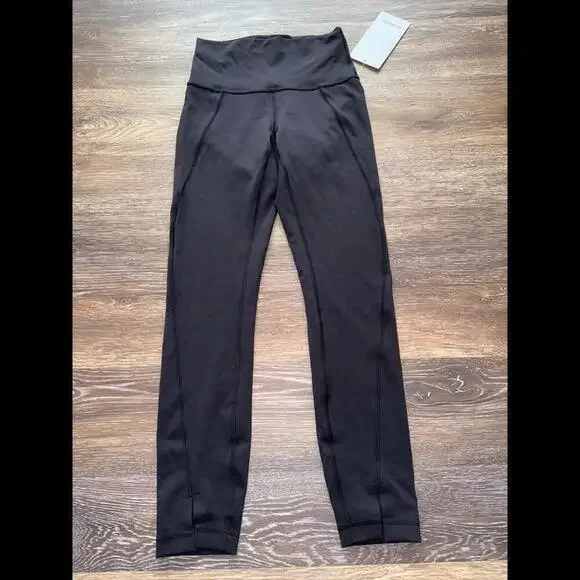 Lululemon Wunder Train High Rise 25” Hem Slit Black Size 4 NWT - Picture 2 of 8